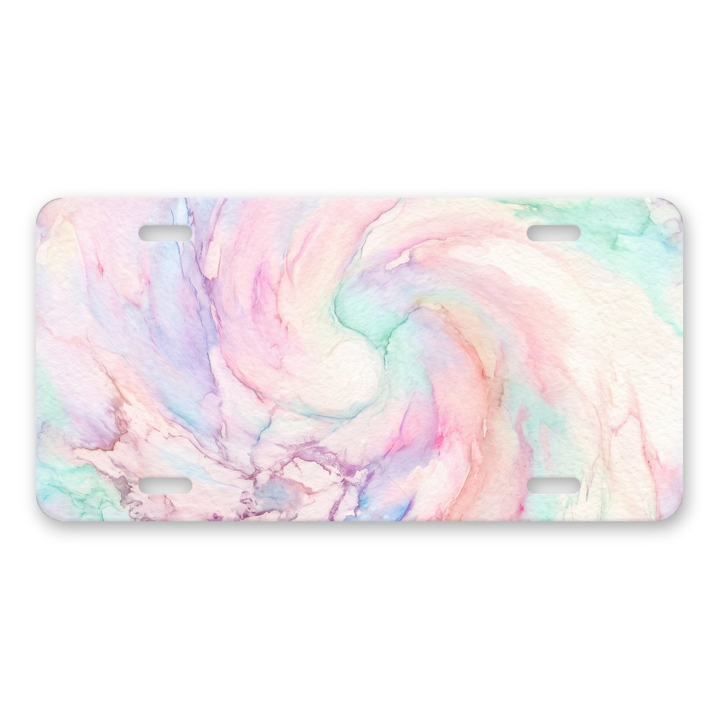 Pastel Tie-Dye aluminum front license plate