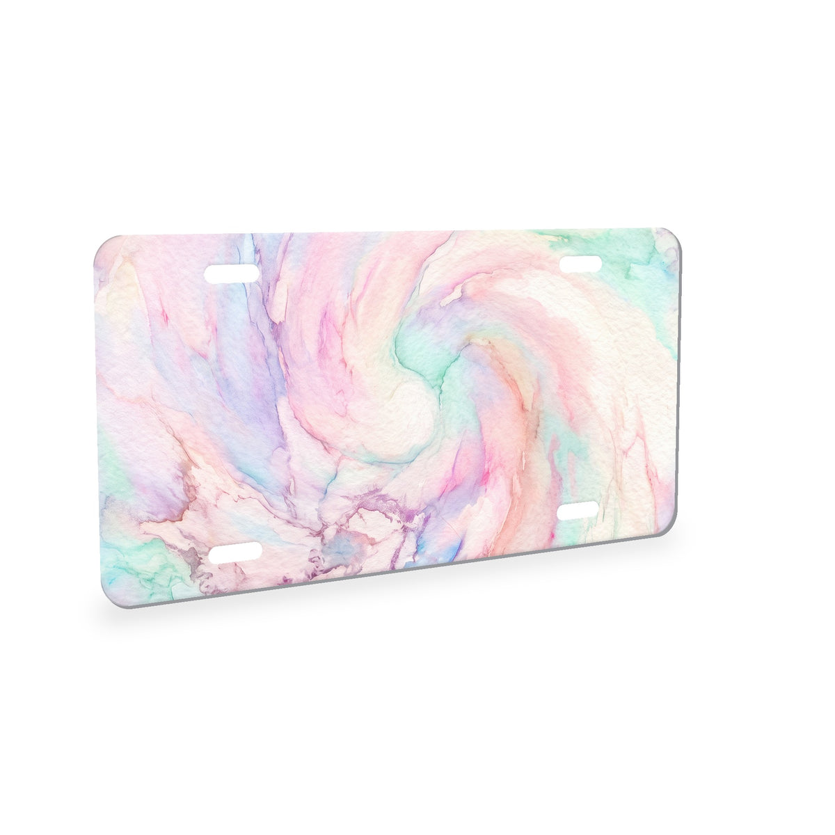 Pastel Tie-Dye aluminum front license plate