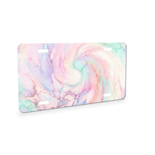 Pastel Tie-Dye aluminum front license plate