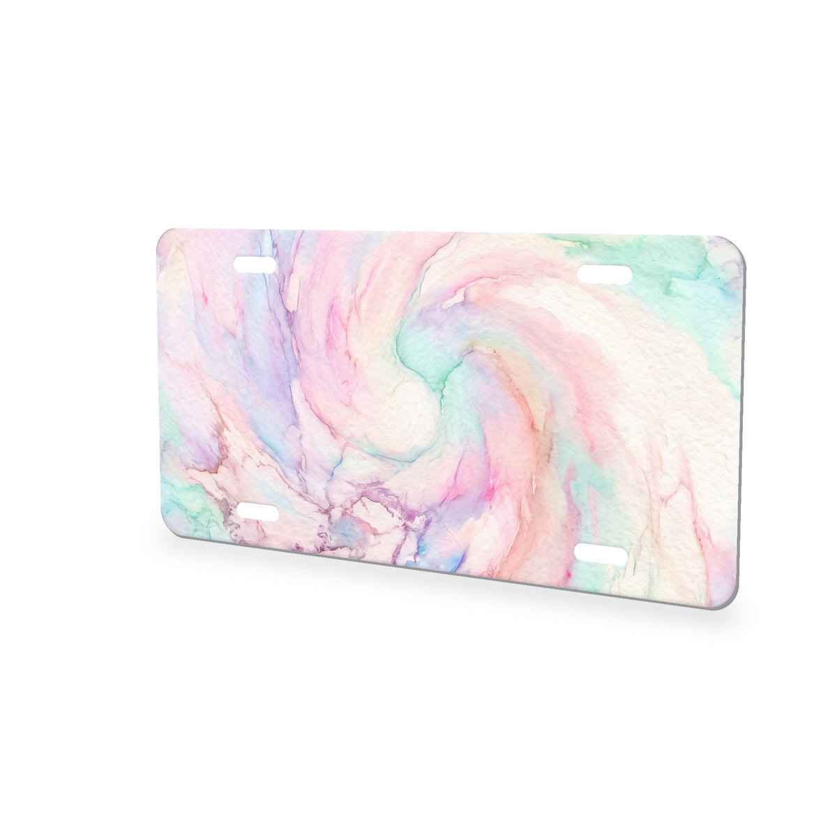 Pastel Tie-Dye aluminum front license plate