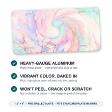 Pastel Tie-Dye aluminum front license plate