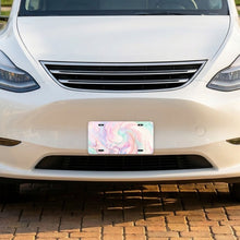 Pastel Tie-Dye aluminum front license plate