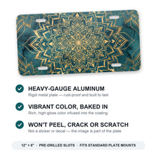 Mandala aluminum front license plate