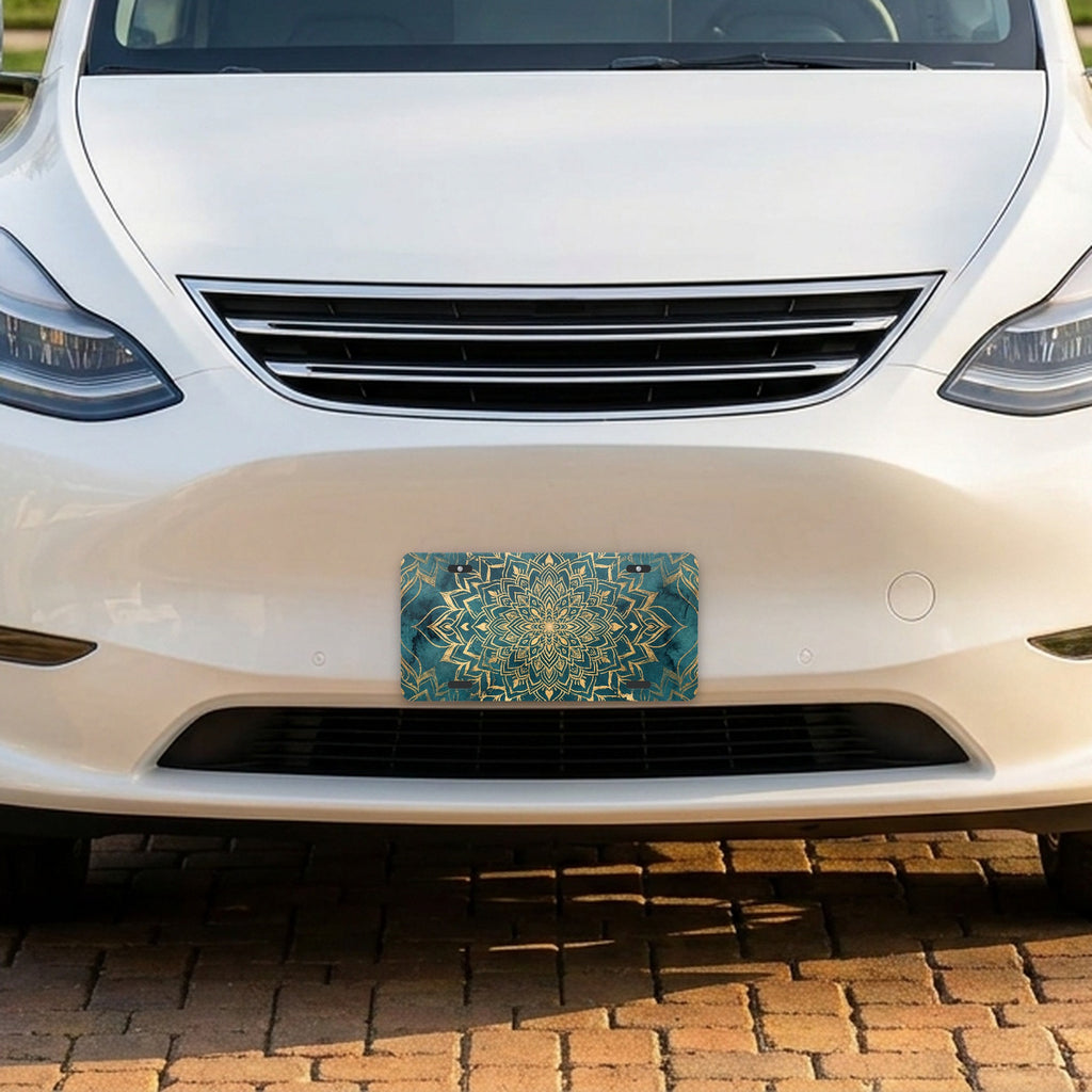 Mandala aluminum front license plate