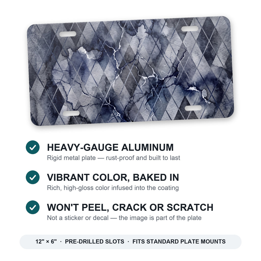 Argyle aluminum front license plate