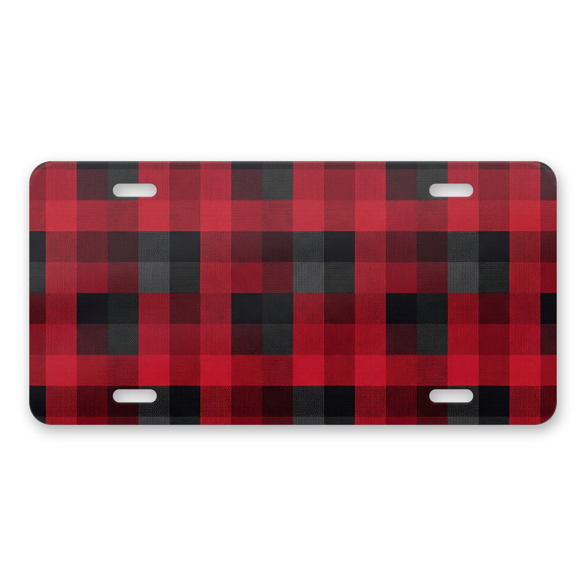 Buffalo Plaid aluminum front license plate