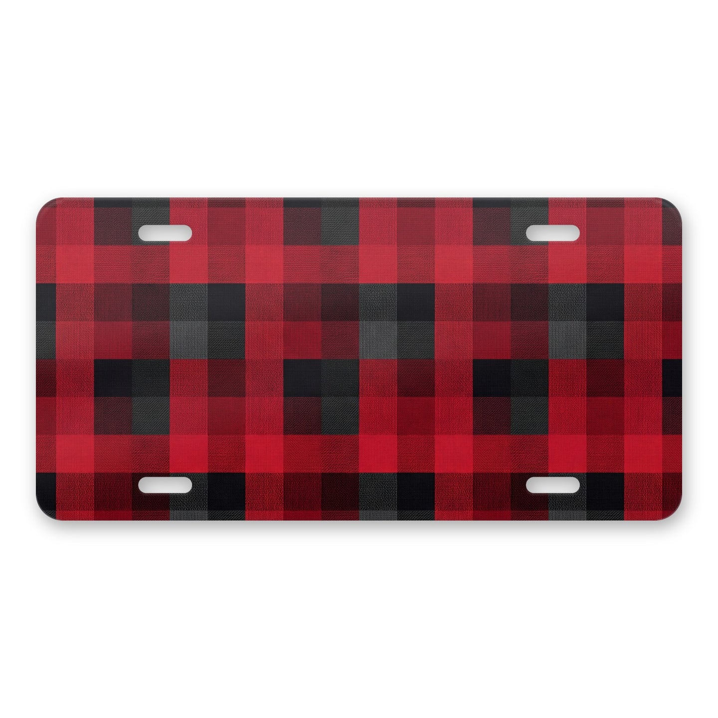 Buffalo Plaid aluminum front license plate