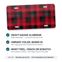 Buffalo Plaid aluminum front license plate
