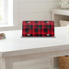 Buffalo Plaid aluminum front license plate