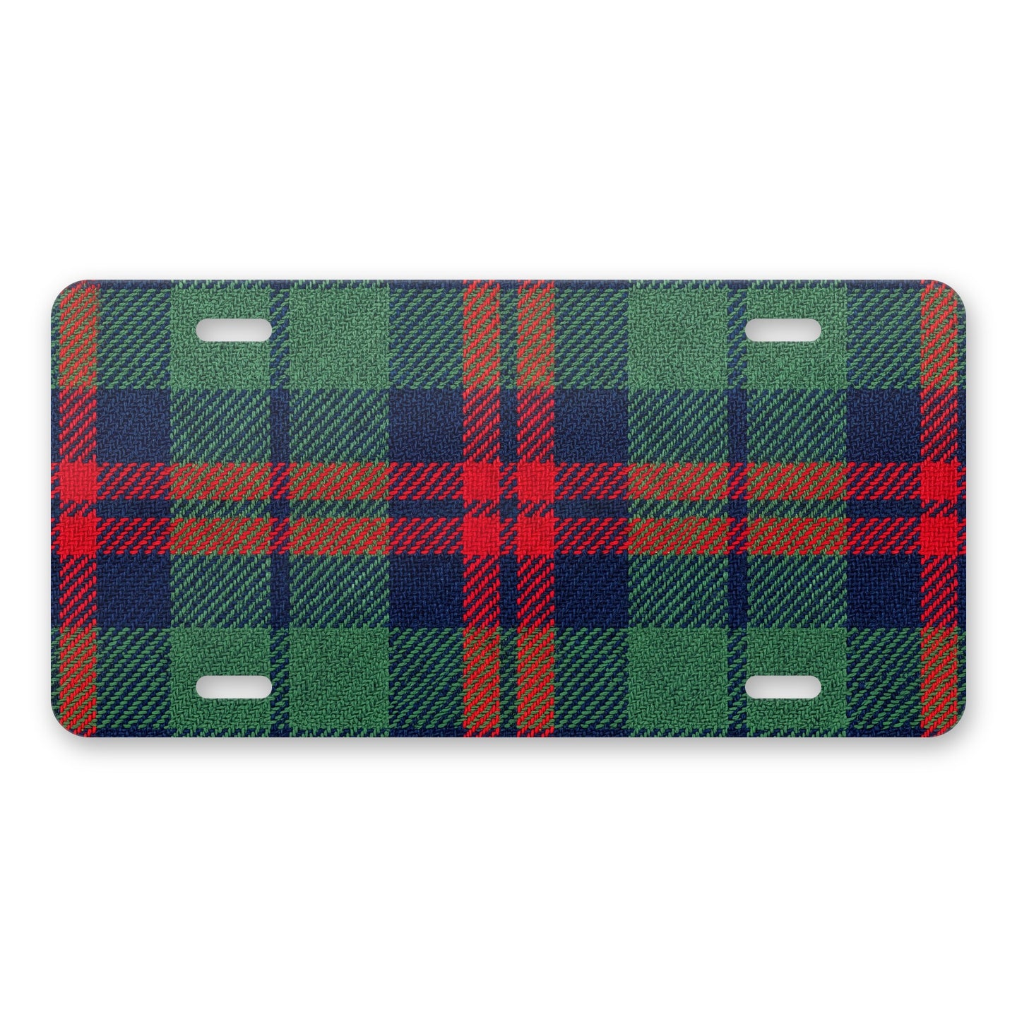 Tartan Plaid aluminum front license plate