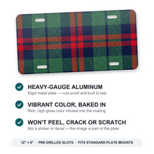Tartan Plaid aluminum front license plate