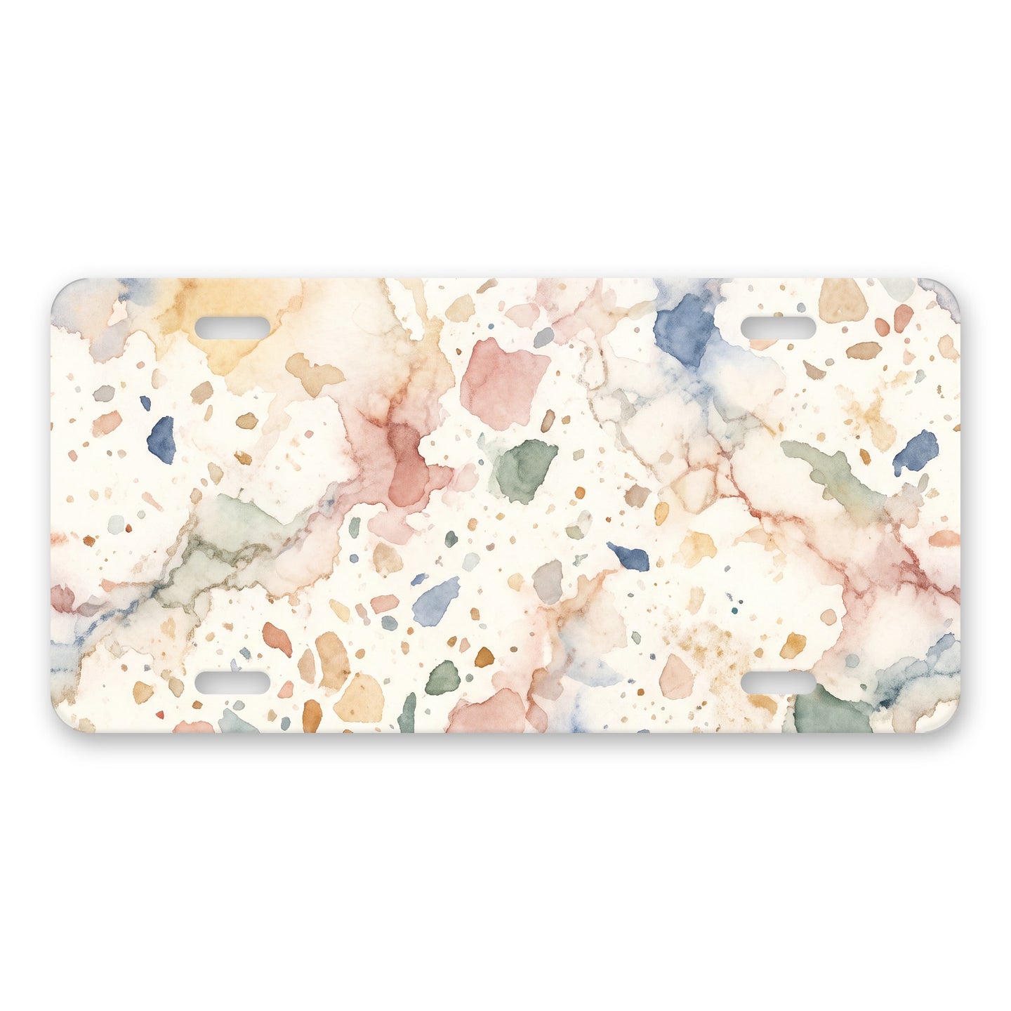 Terrazzo aluminum front license plate