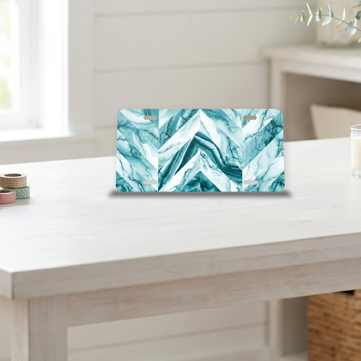 Chevron aluminum front license plate