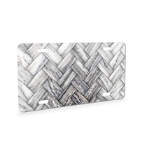 Herringbone aluminum front license plate