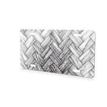 Herringbone aluminum front license plate