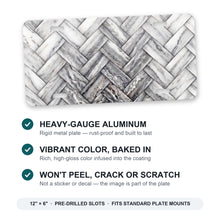 Herringbone aluminum front license plate