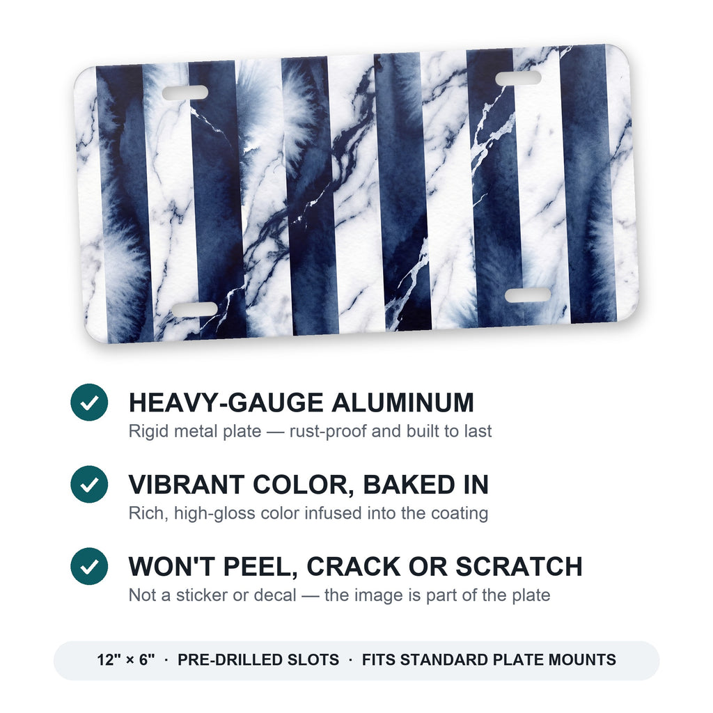 Bold Stripes aluminum front license plate