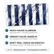 Bold Stripes aluminum front license plate