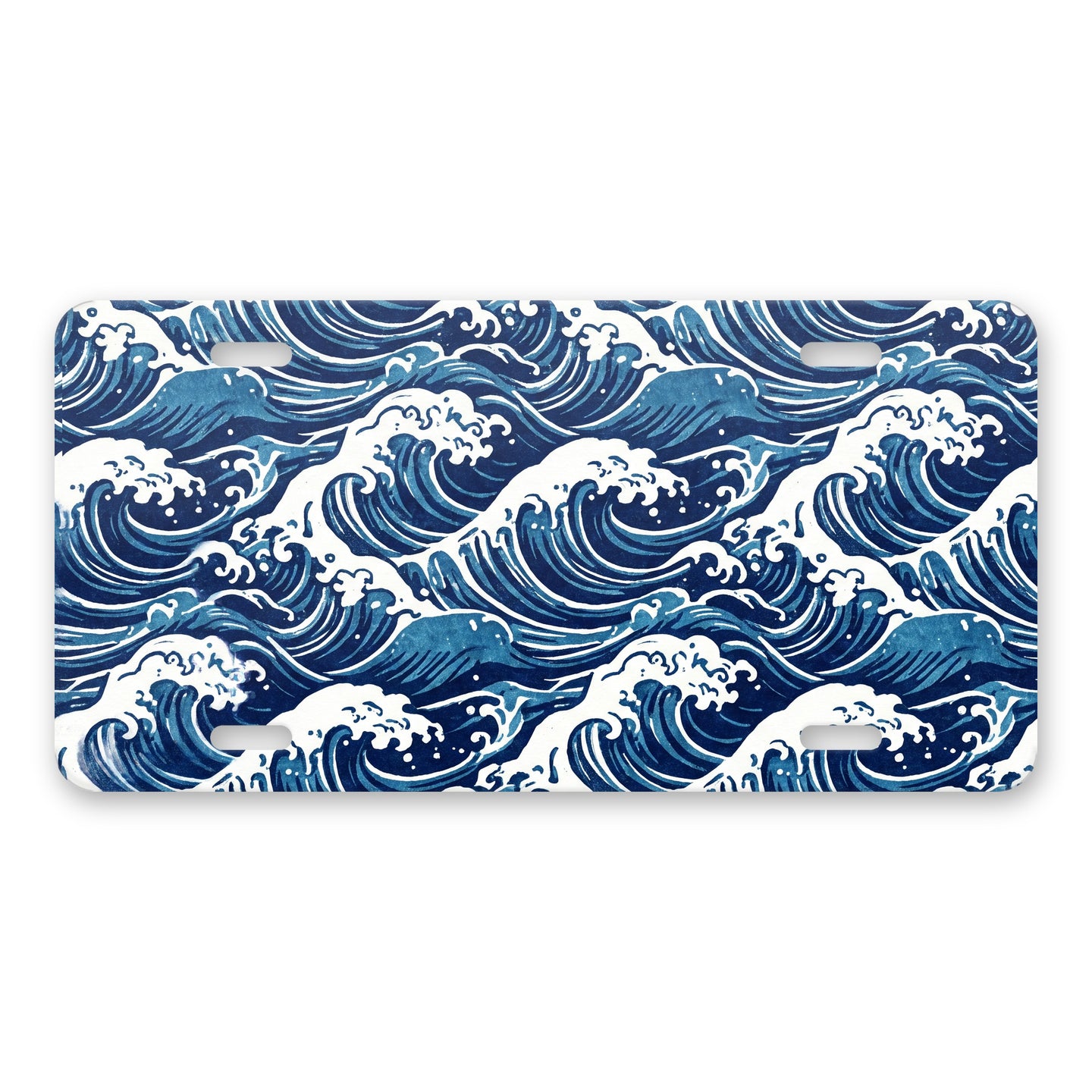 Ocean Waves aluminum front license plate