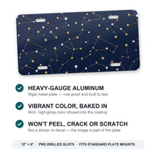 Starry Night Sky aluminum front license plate