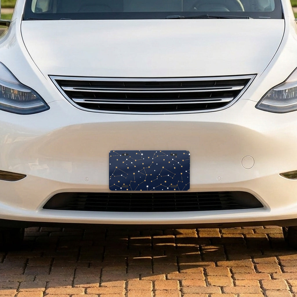 Starry Night Sky aluminum front license plate