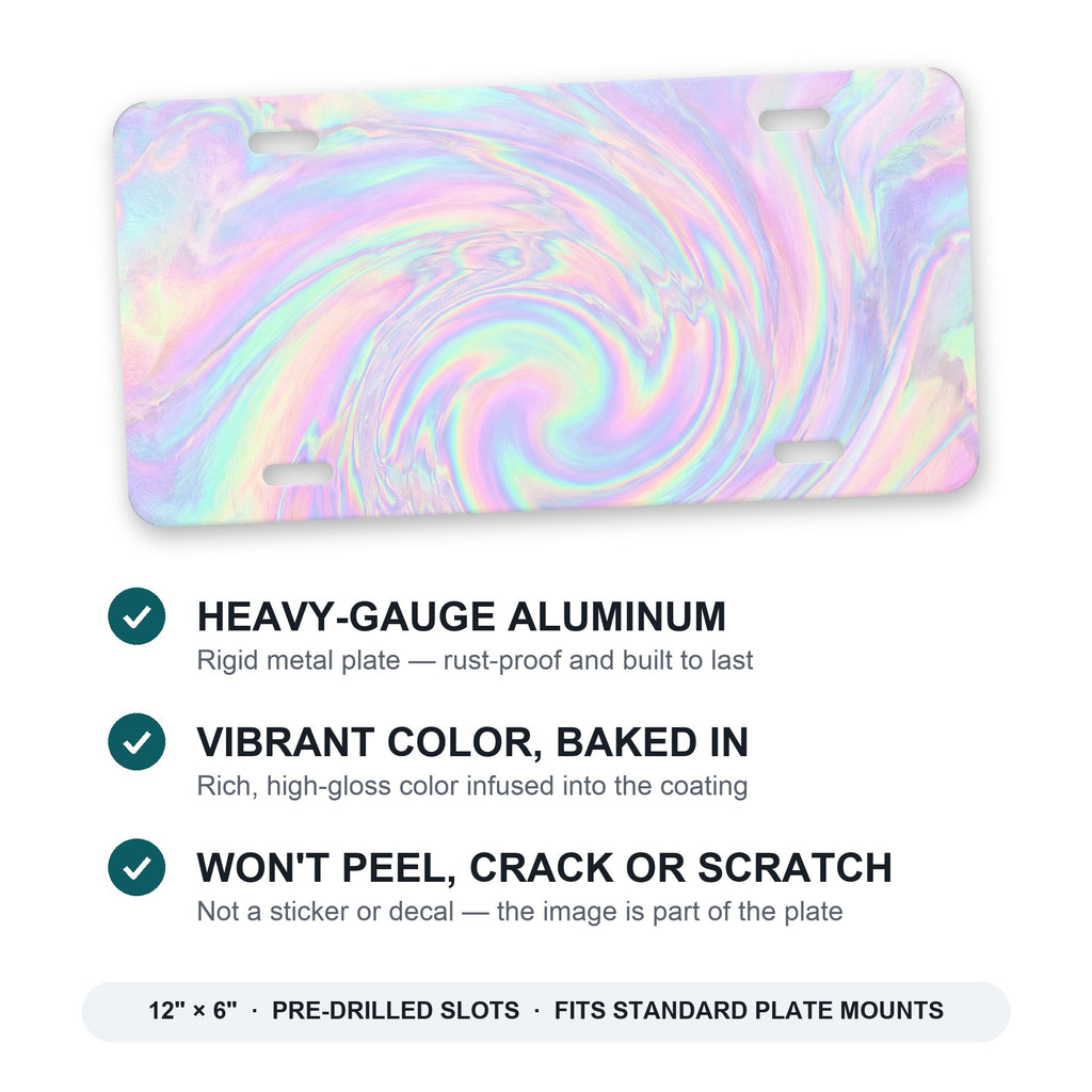 Holographic Iridescent aluminum front license plate