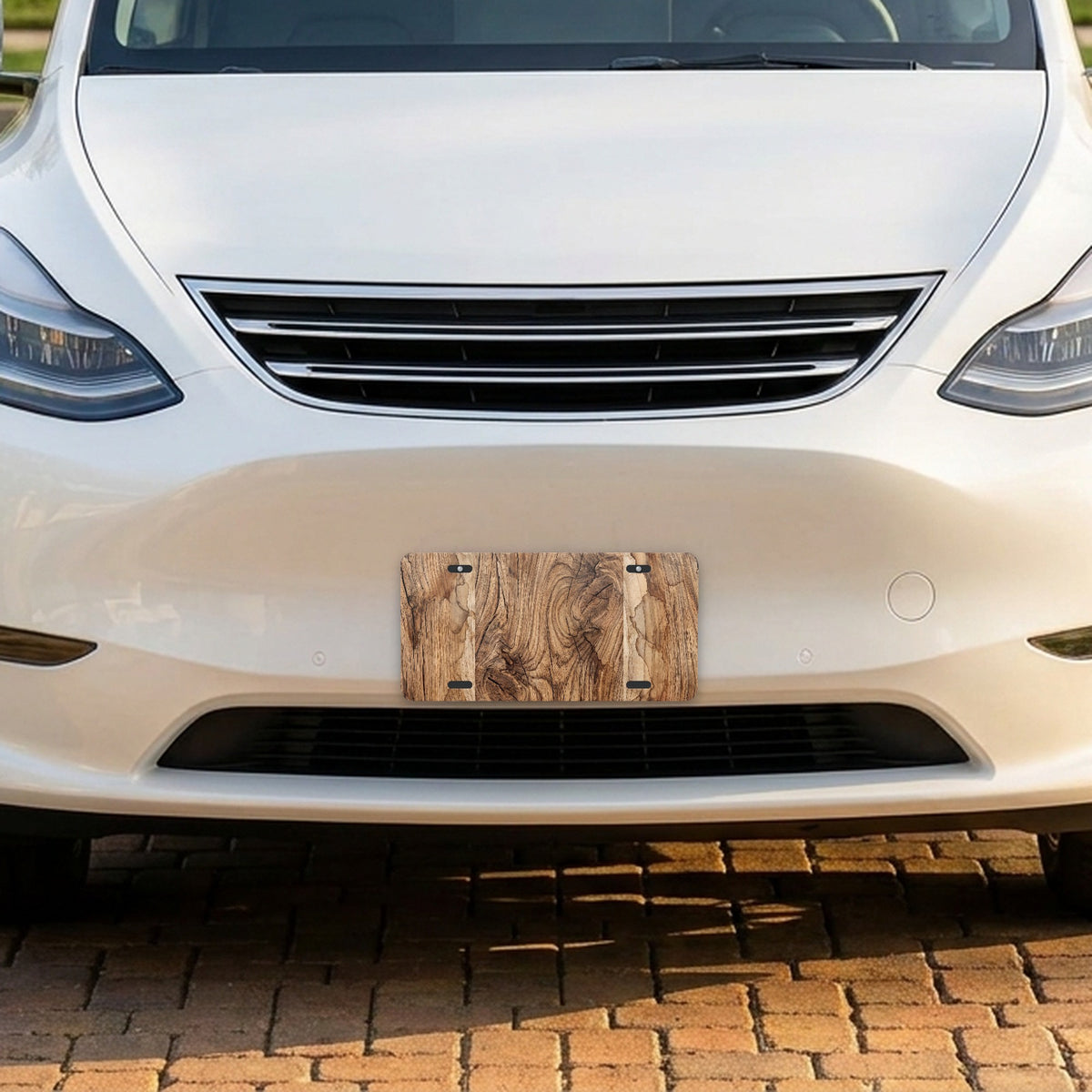 Rustic Wood Grain aluminum front license plate