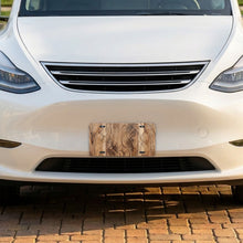 Rustic Wood Grain aluminum front license plate