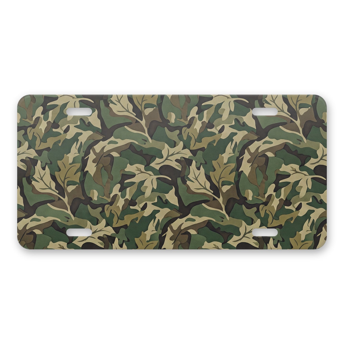Green Camo aluminum front license plate