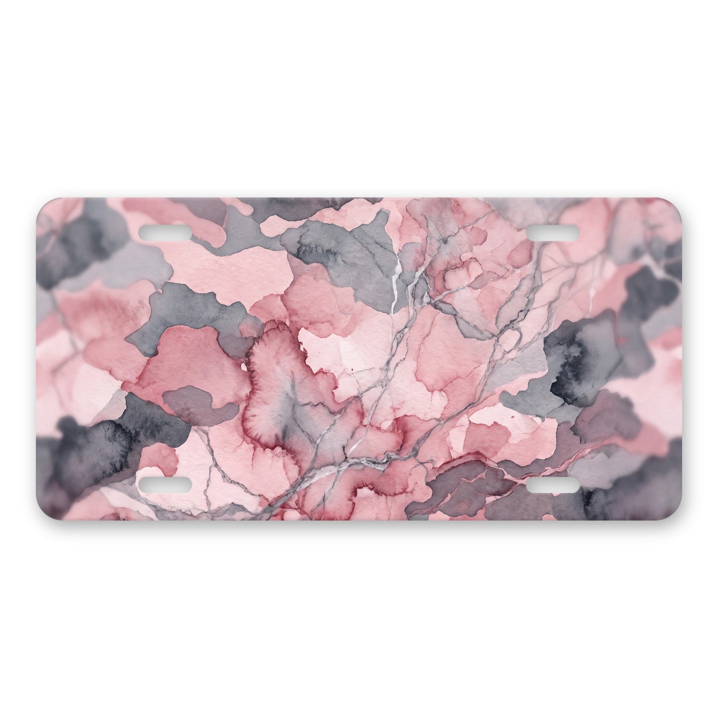 Pink Camo aluminum front license plate