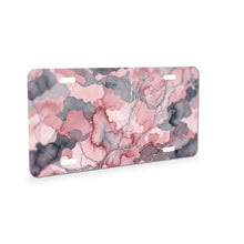 Pink Camo aluminum front license plate