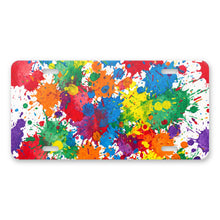 Paint Splatter aluminum front license plate