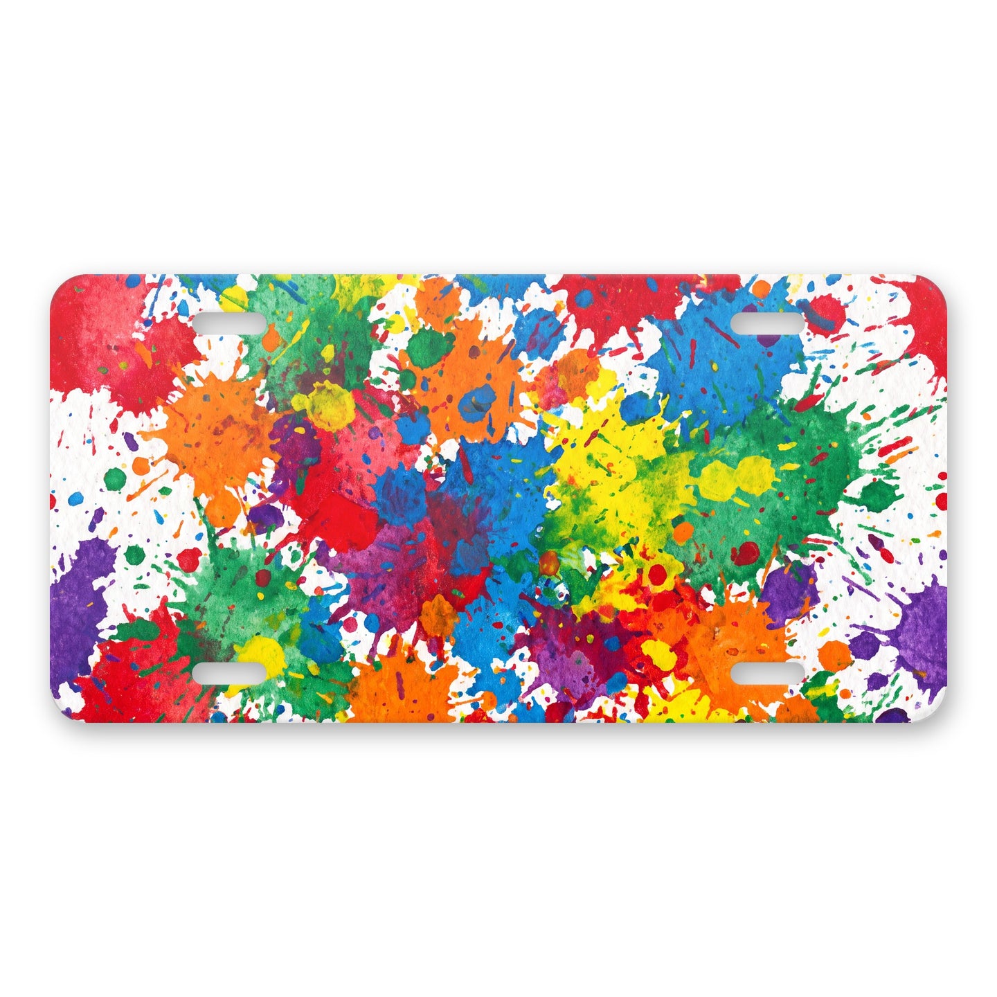 Paint Splatter aluminum front license plate