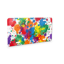 Paint Splatter aluminum front license plate
