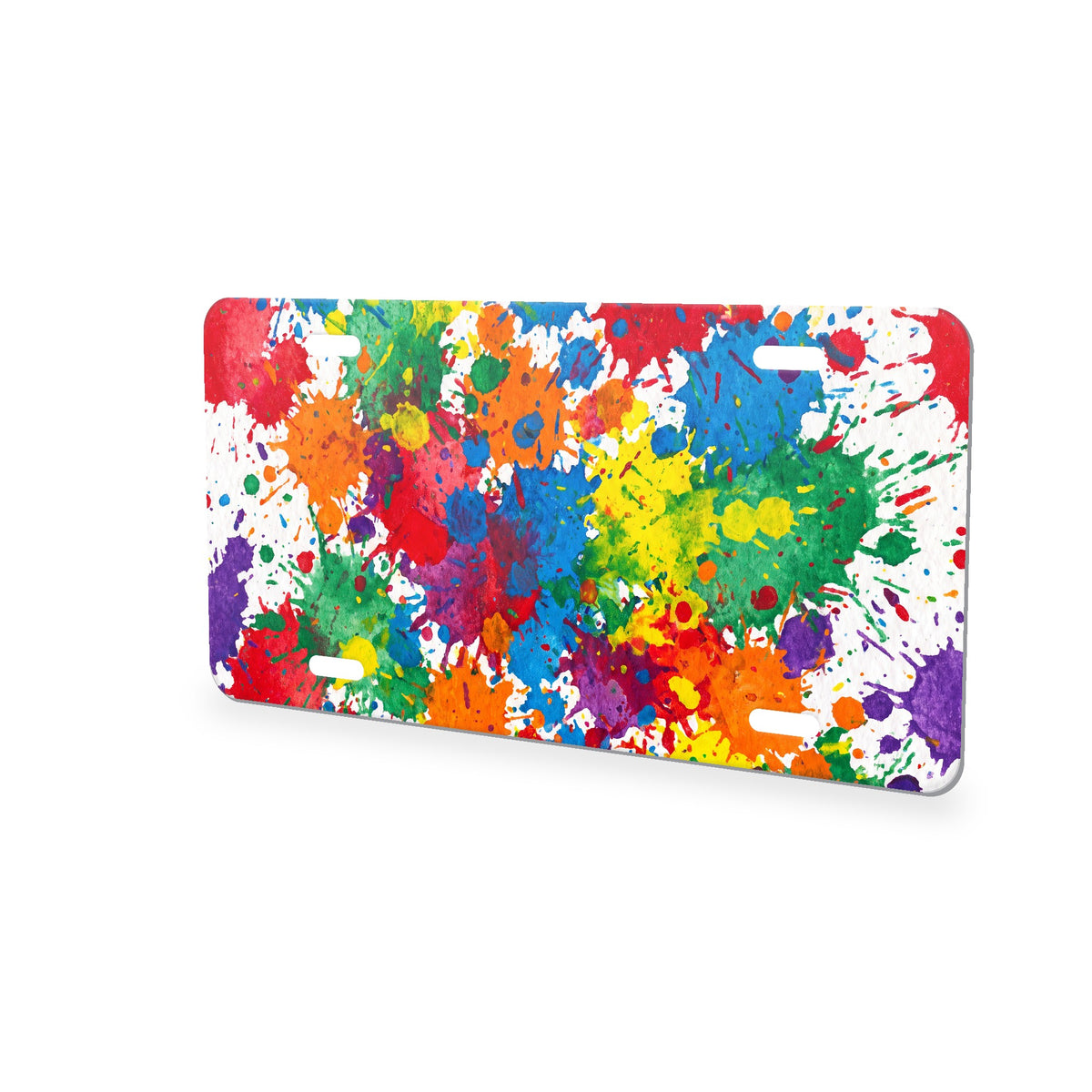 Paint Splatter aluminum front license plate