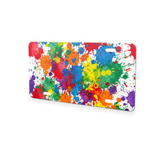 Paint Splatter aluminum front license plate
