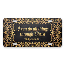 Philippians 4:13 aluminum front license plate