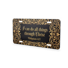 Philippians 4:13 aluminum front license plate
