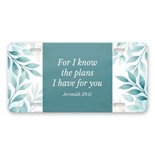 Jeremiah 29:11 aluminum front license plate