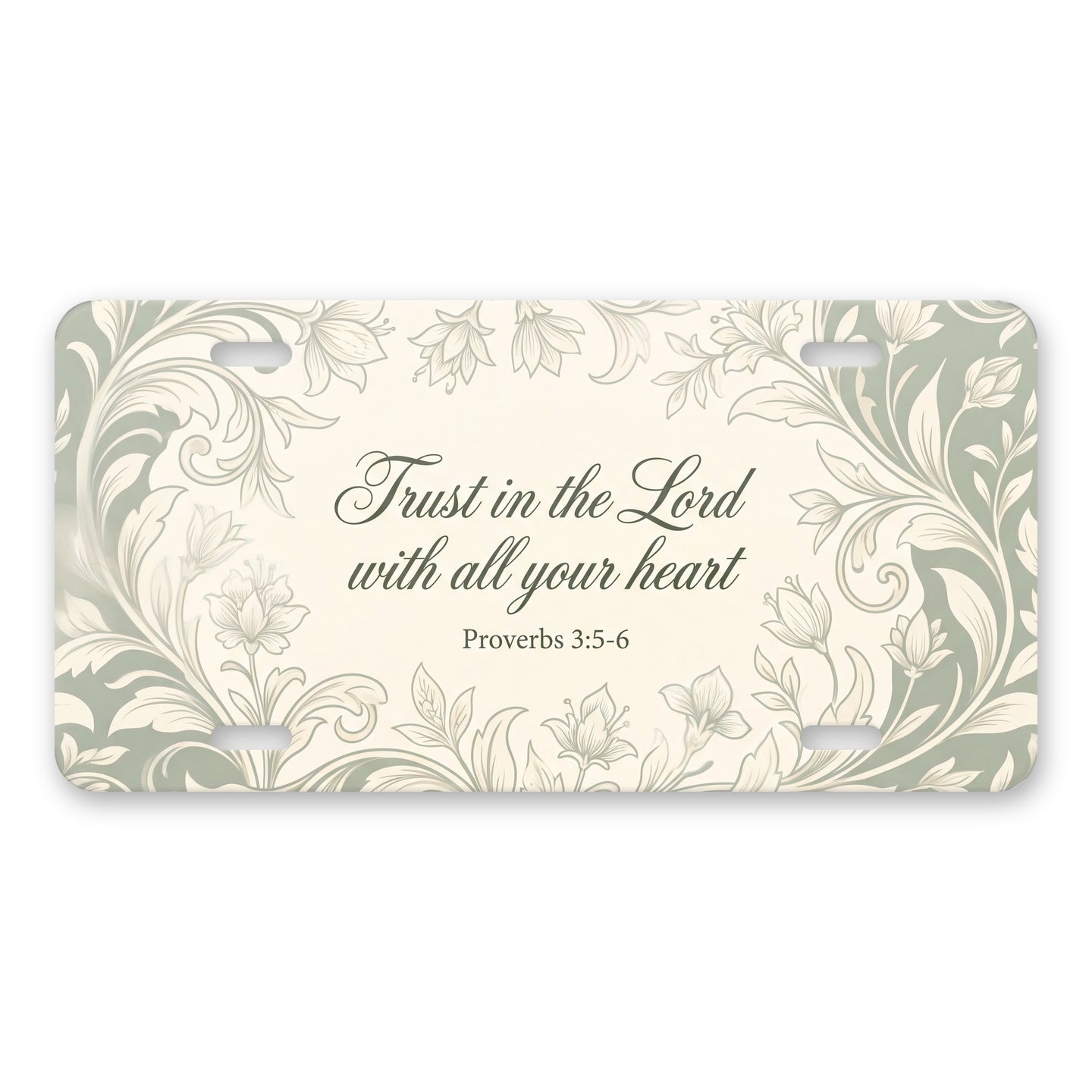 Proverbs 3:5 aluminum front license plate