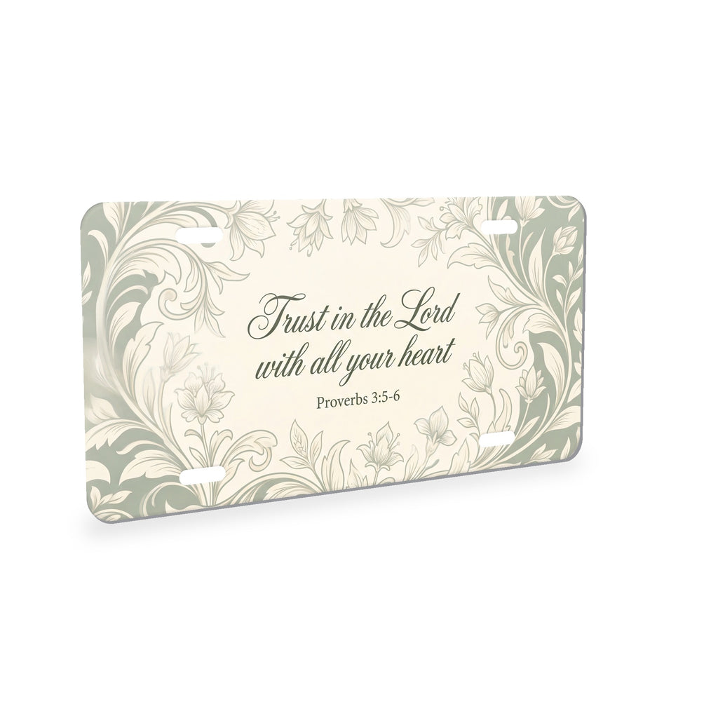 Proverbs 3:5 aluminum front license plate