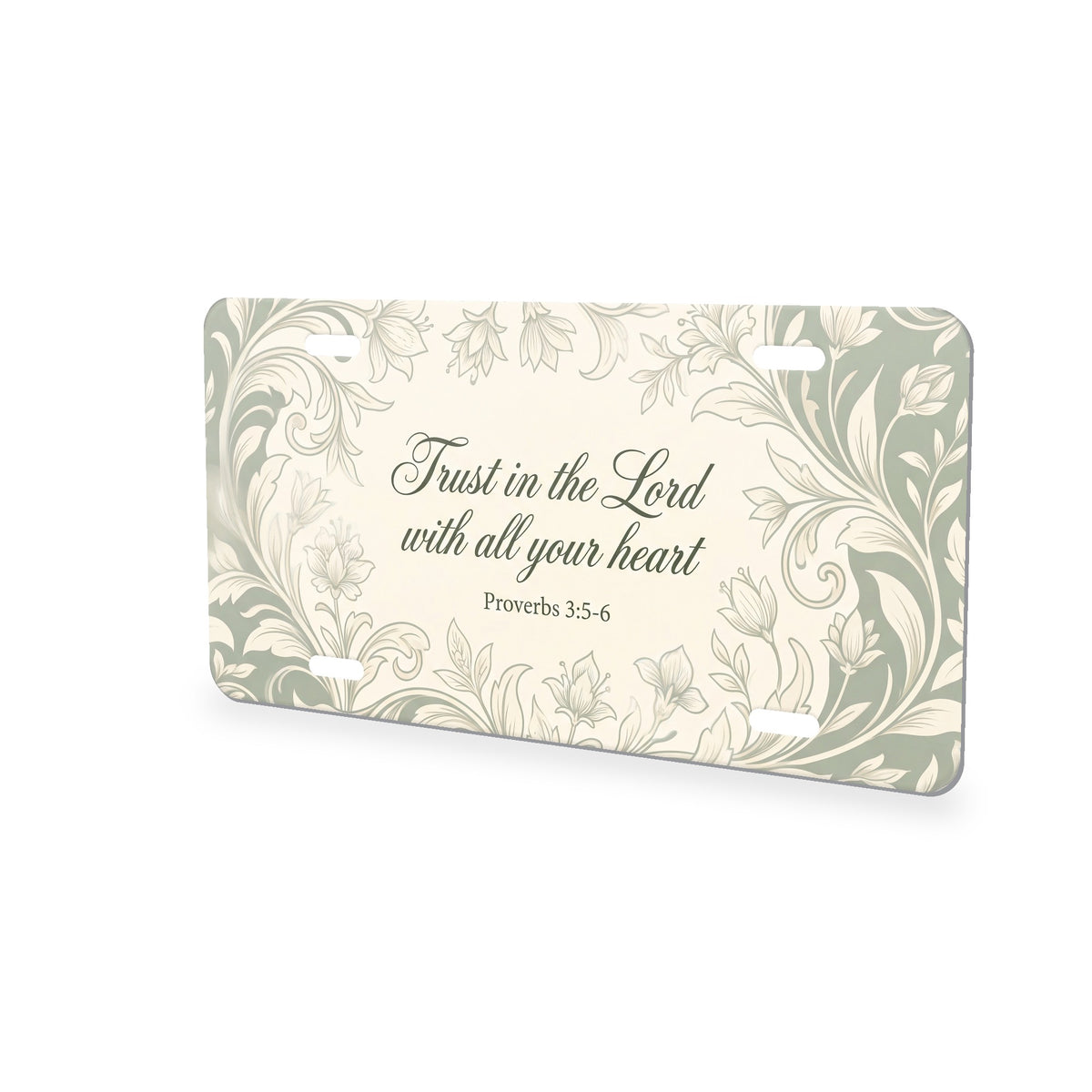 Proverbs 3:5 aluminum front license plate