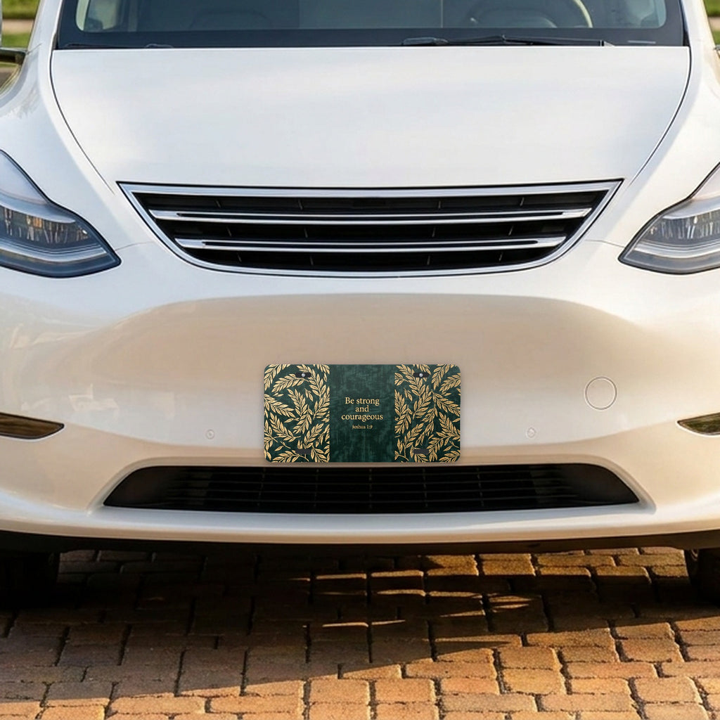 Joshua 1:9 aluminum front license plate