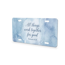 Romans 8:28 aluminum front license plate