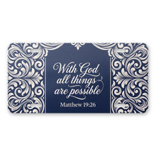 Matthew 19:26 aluminum front license plate