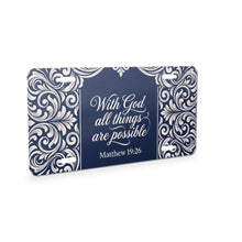 Matthew 19:26 aluminum front license plate