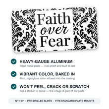 Faith Over Fear aluminum front license plate