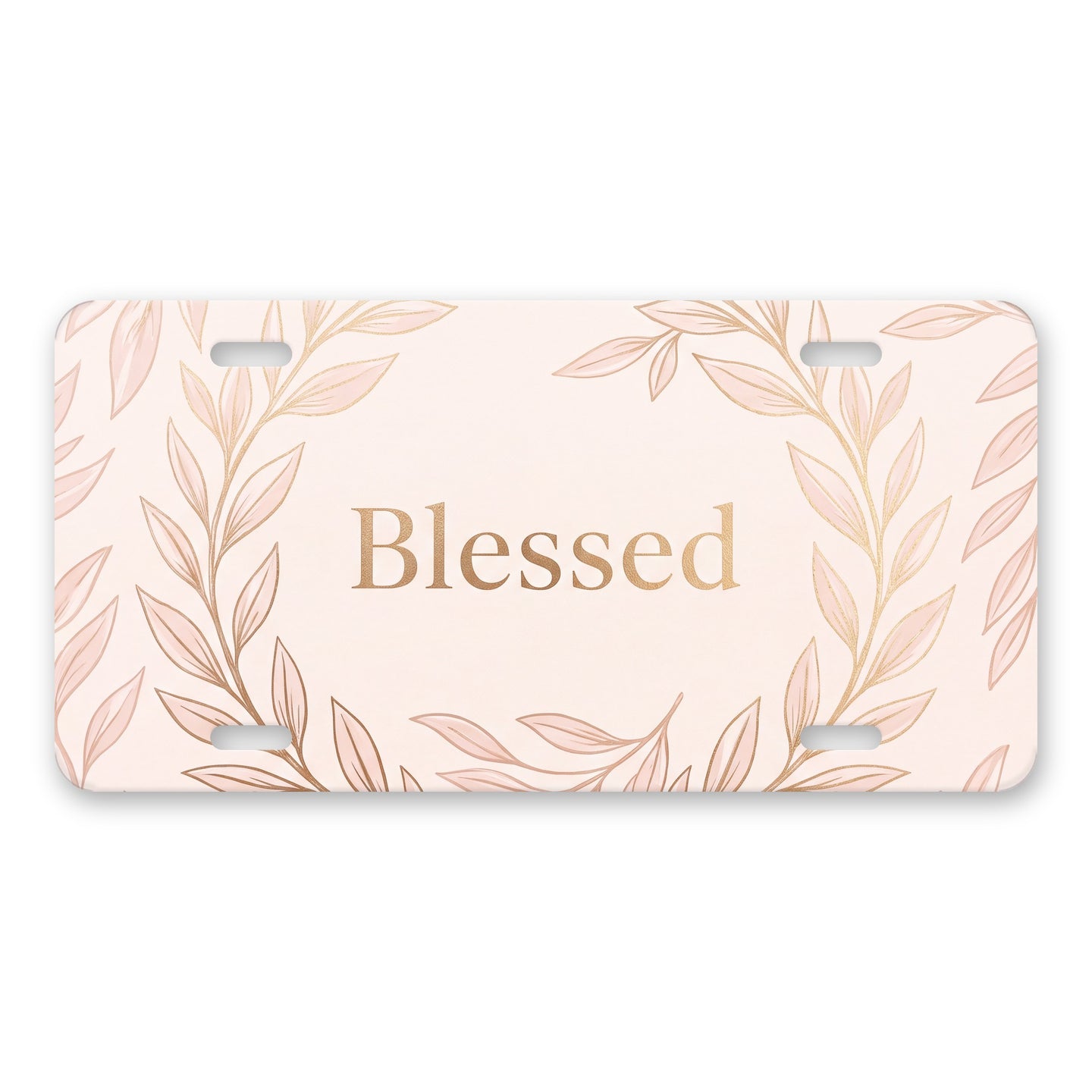 Blessed Script aluminum front license plate
