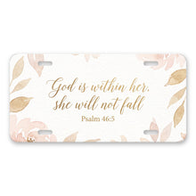God Is Within Her aluminum front license plate