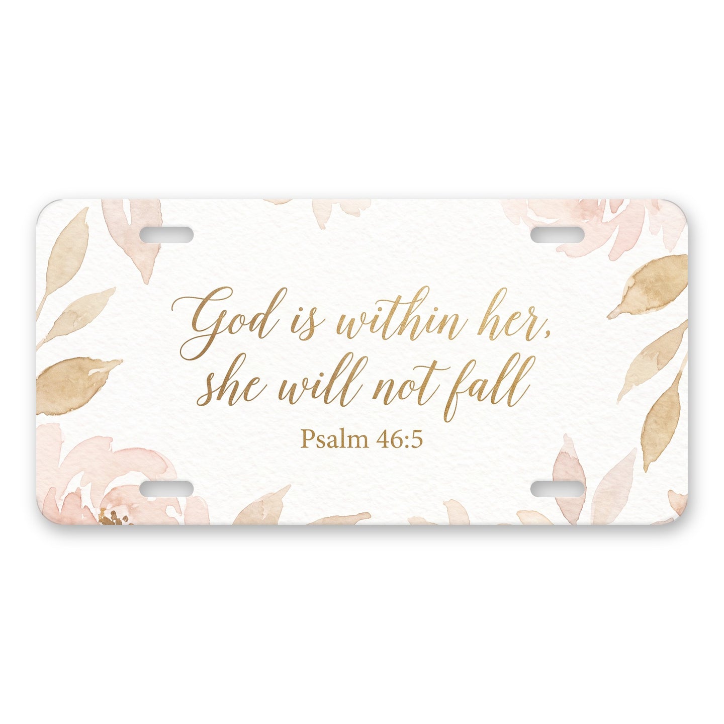 God Is Within Her aluminum front license plate